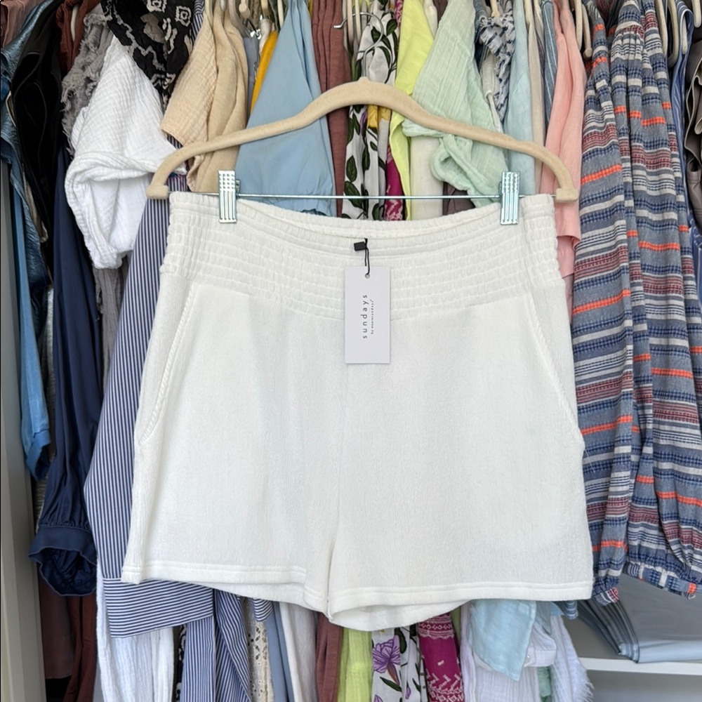 Sundays Terry Cloth White Shorts